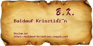 Baldauf Krisztián névjegykártya